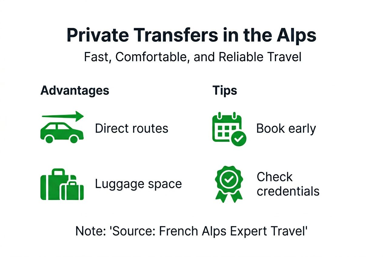 Infographic on private transfers French Alps