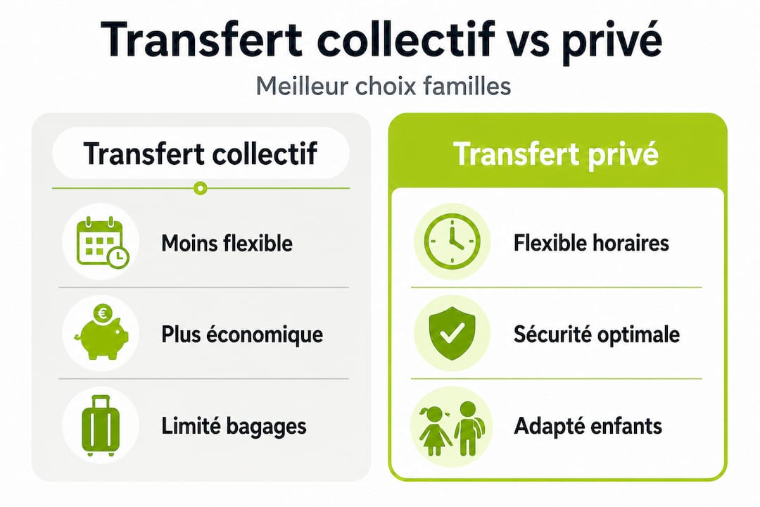 Présentation visuelle des différentes méthodes de transfert : tableau comparatif