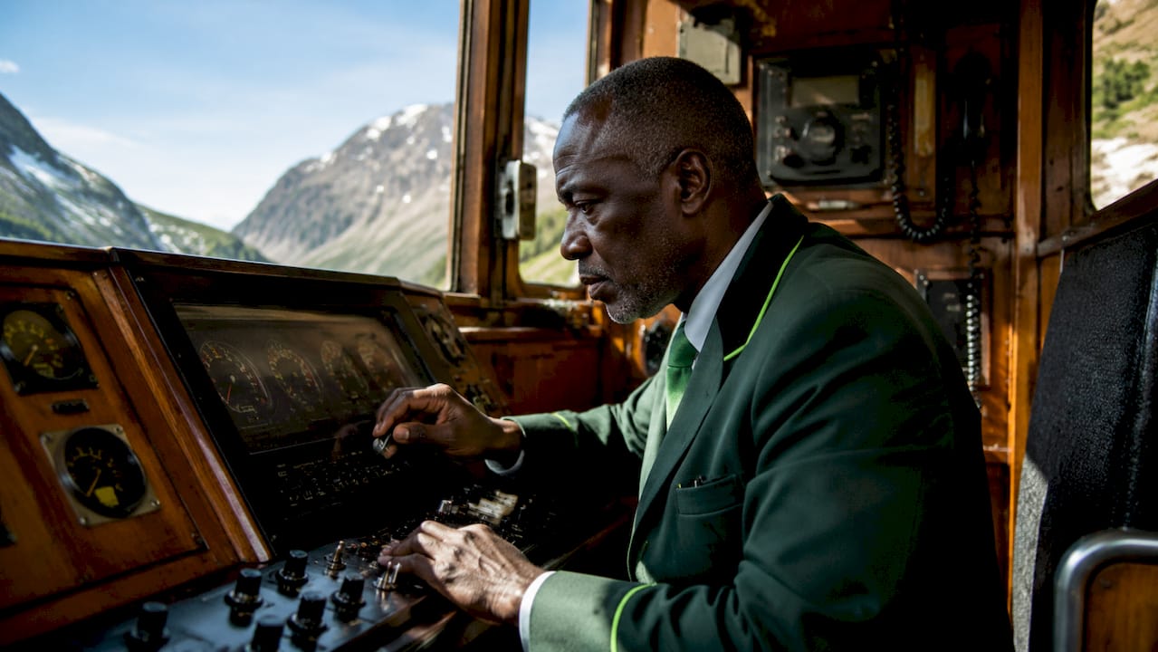 Technician monitoring Swiss mountain railway controls