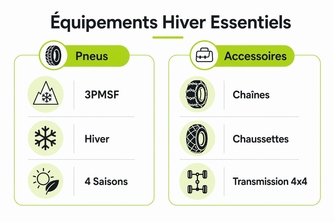 Tout savoir sur les équipements indispensables pour rouler en toute sécurité en hiver dans les Alpes