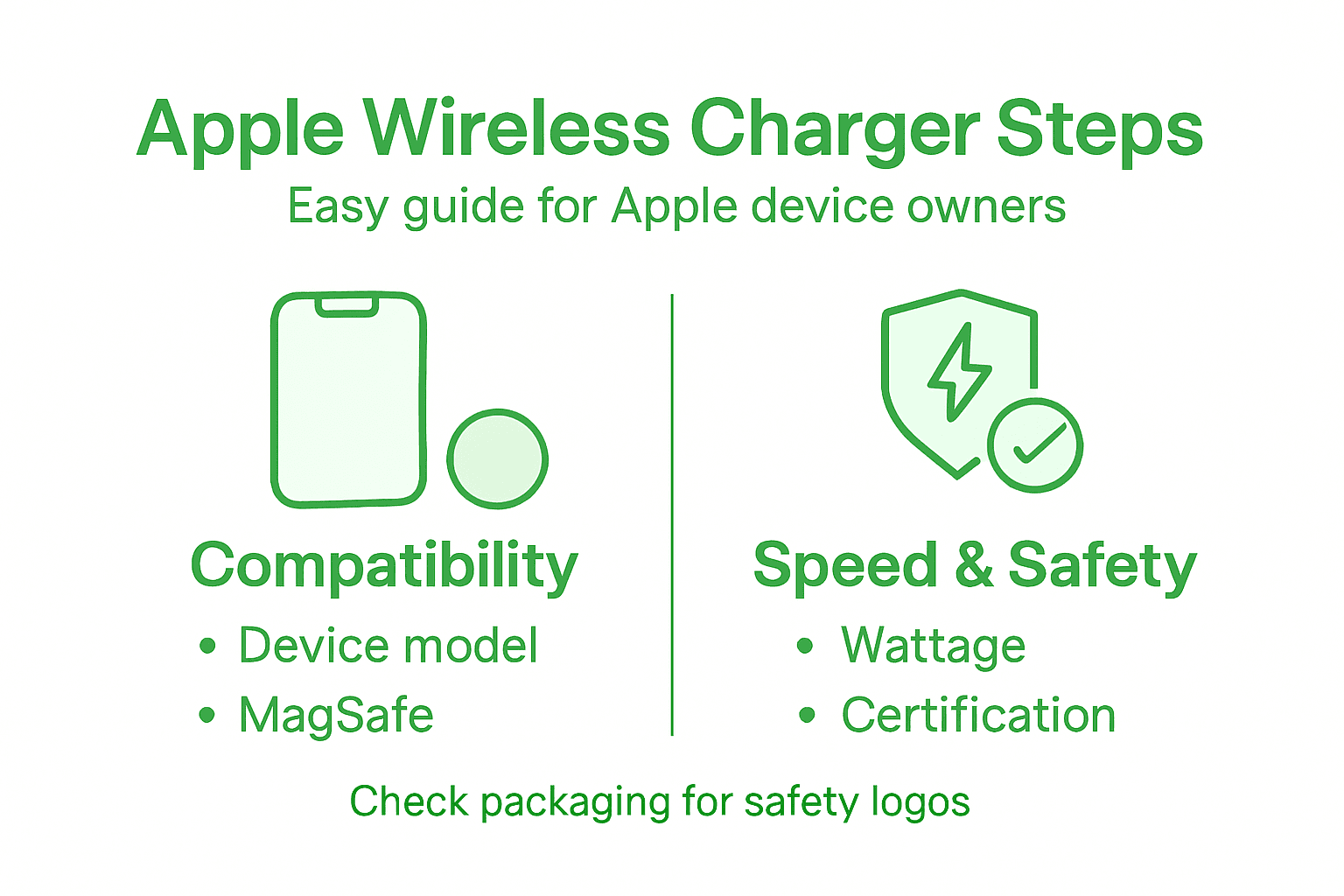 Infographic showing steps to choose wireless charger