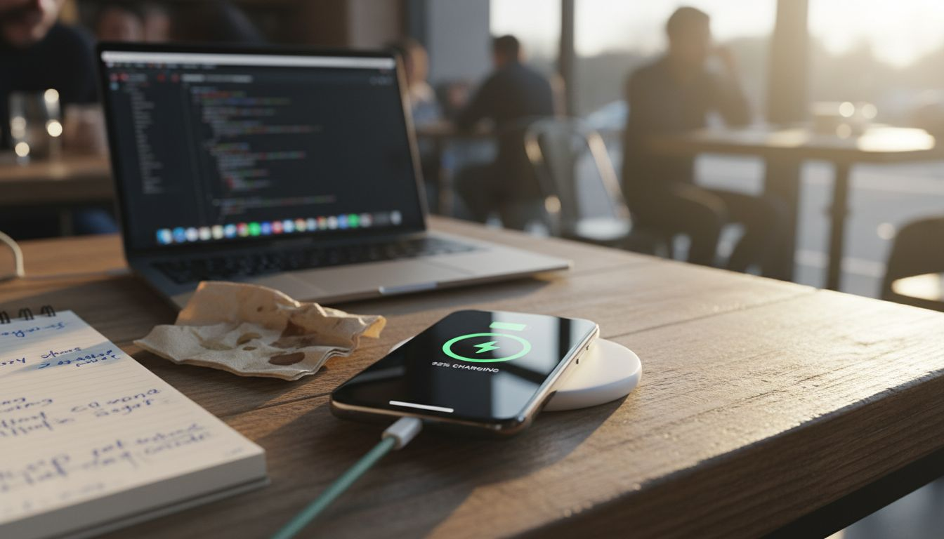 iPhone charging quickly on MagSafe pad