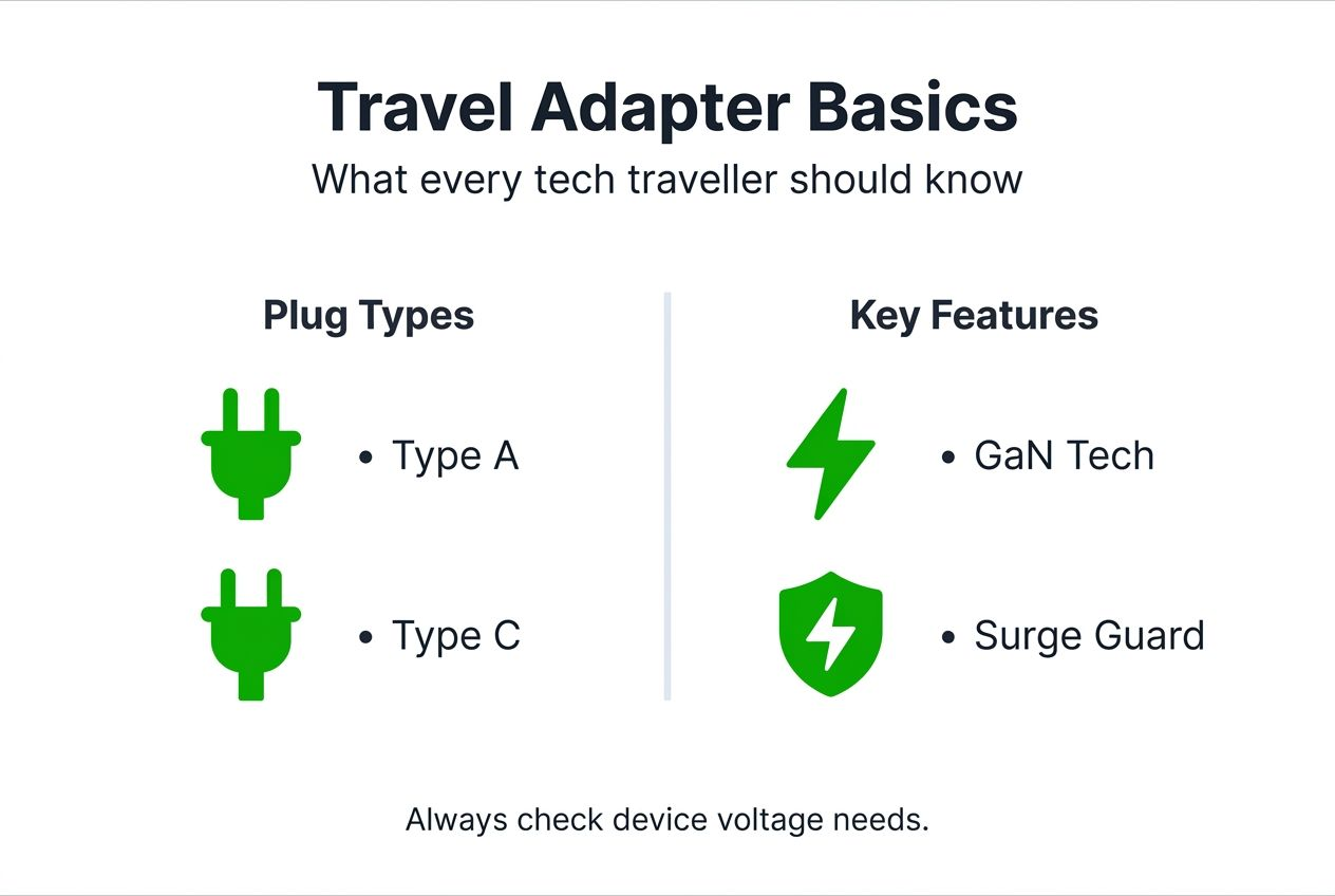 Infographic explains basic travel adapter features