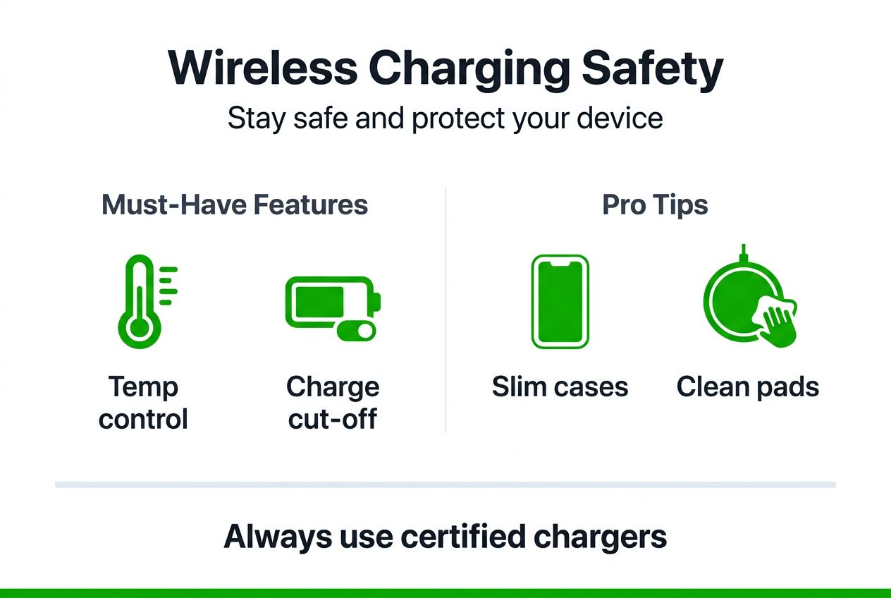 Infographic of Apple wireless charging safety tips