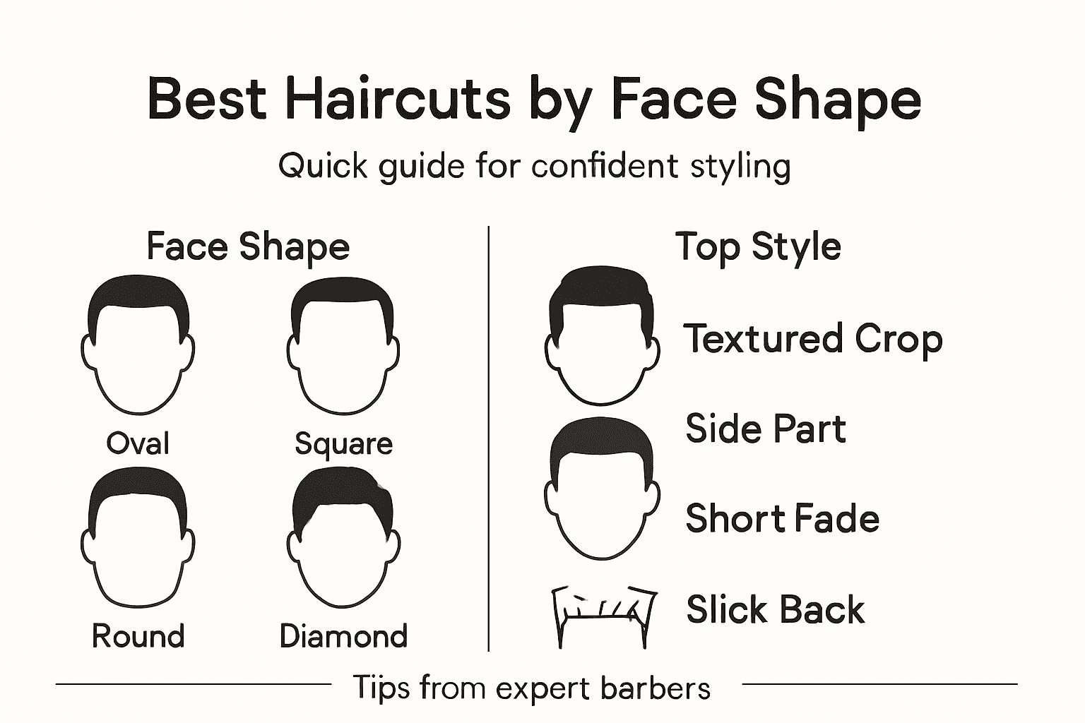 Infographic showing haircut by face shape