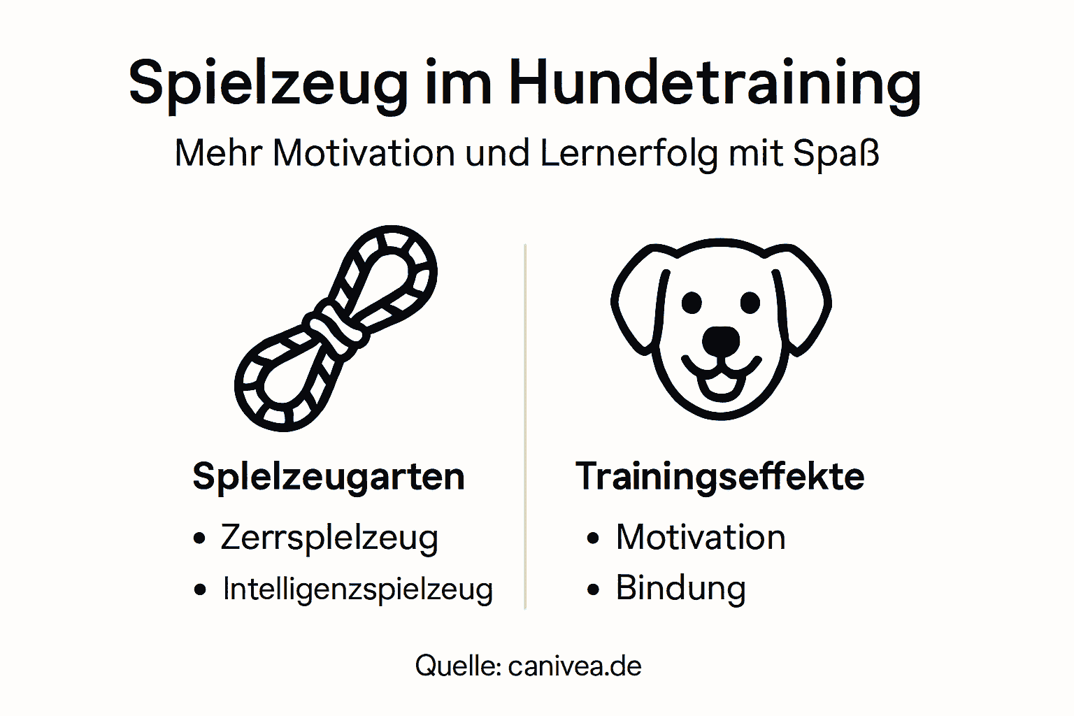 Infografik: Verschiedene Spielzeugtypen für Hunde und ihre Trainingsvorteile