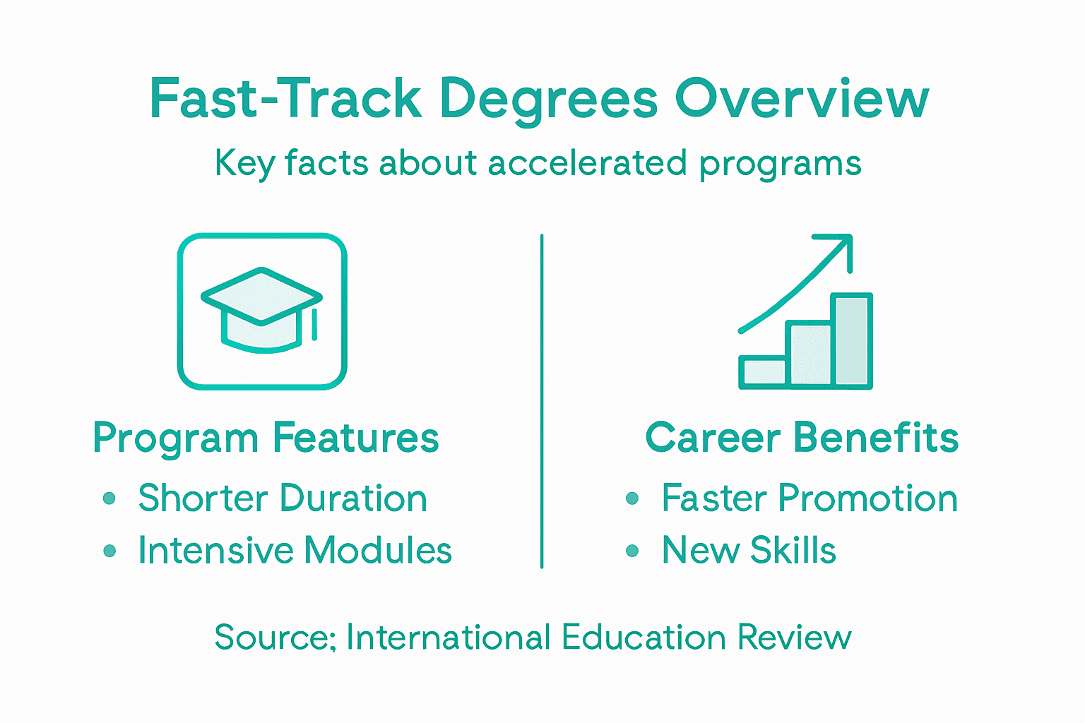 Infographic showing fast-track degree facts and benefits