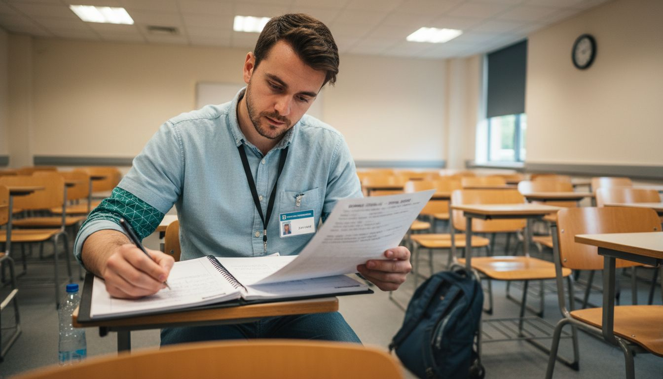 Student studying UK-accredited degree syllabus