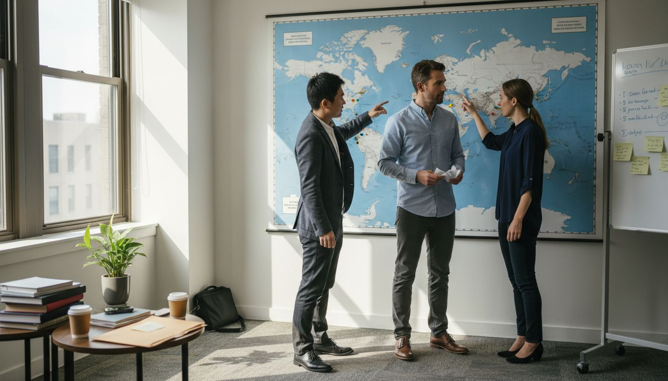 Managers compare global practices by map