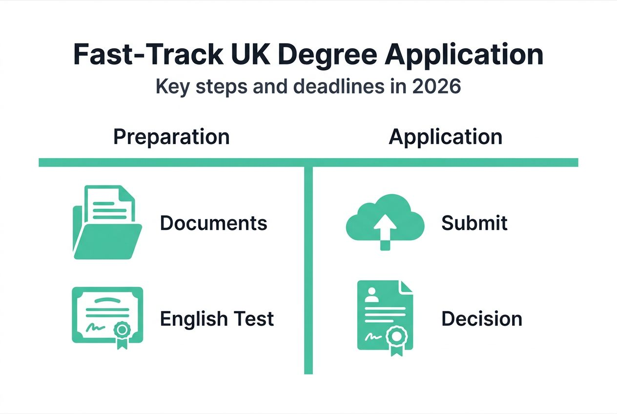 Infographic with application steps and deadlines