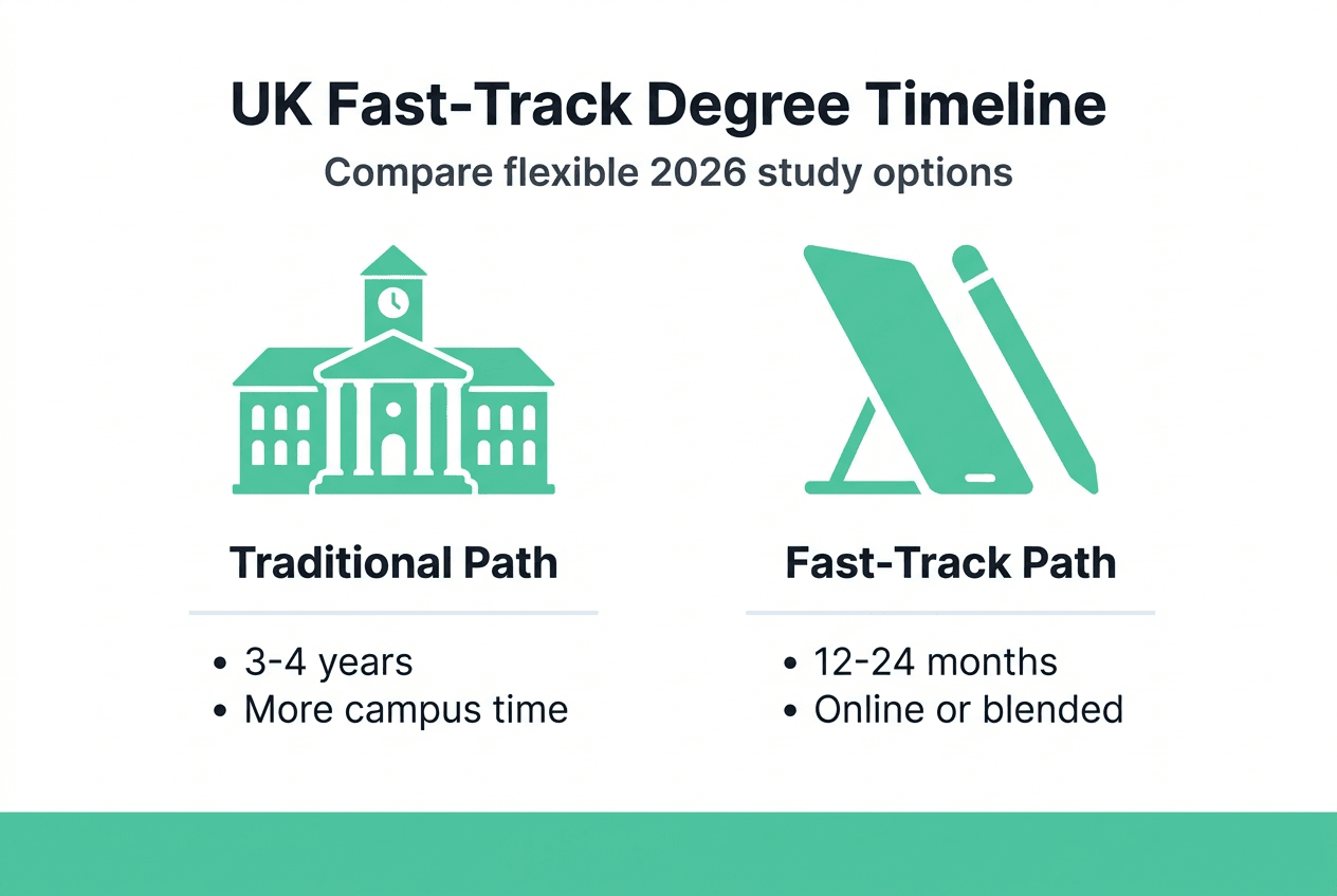 Infographic comparing UK degree study duration