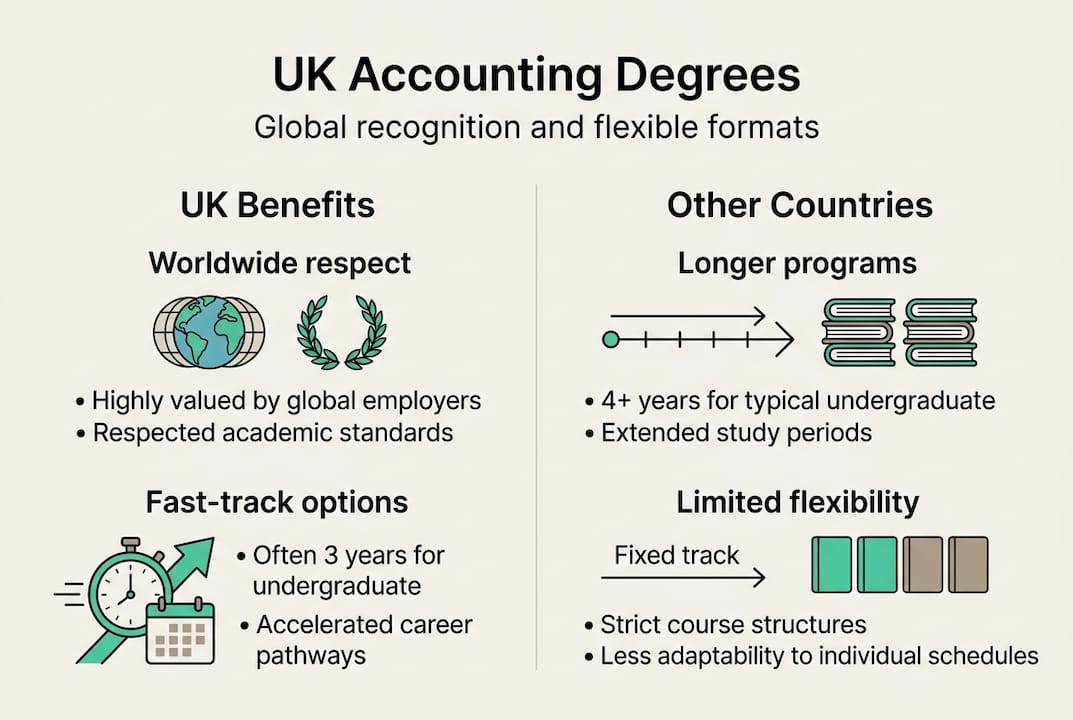 Infographic comparing UK vs international accounting degrees