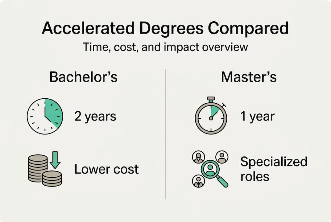 Infographic comparing bachelor’s vs master’s degrees