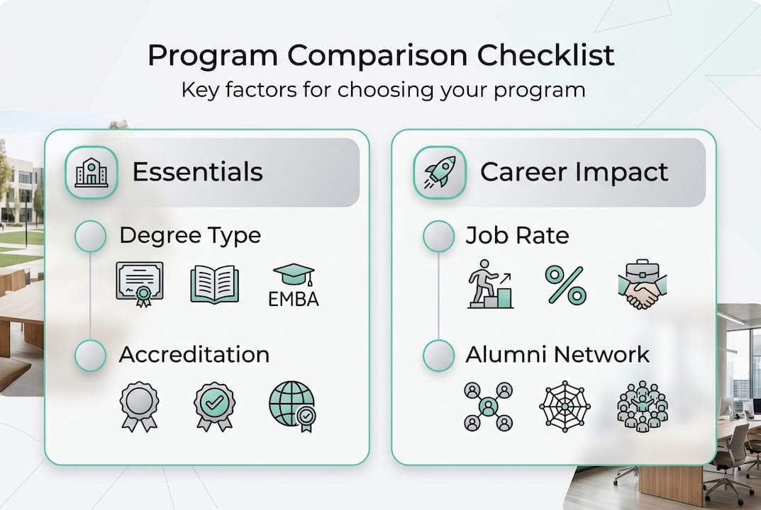 Infographic comparison checklist for management programs