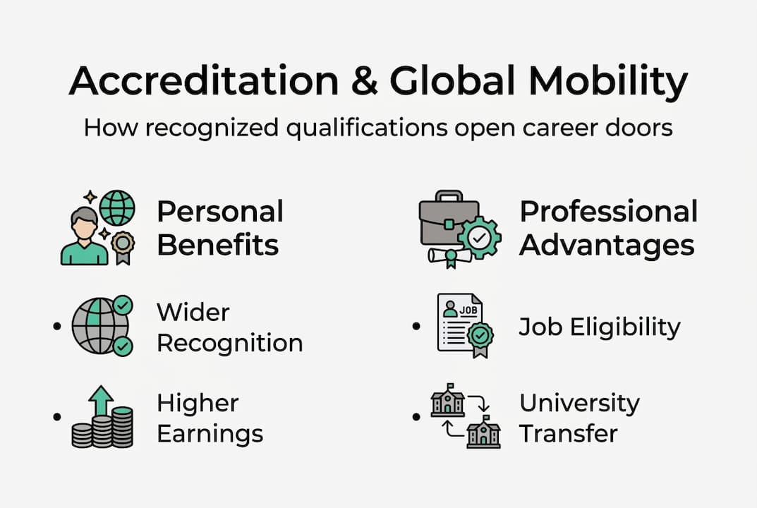 Infographic on global career benefits of accreditation