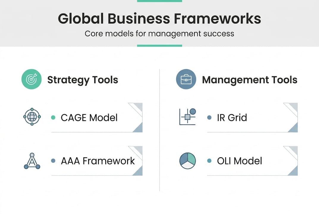 Infographic of main global management frameworks