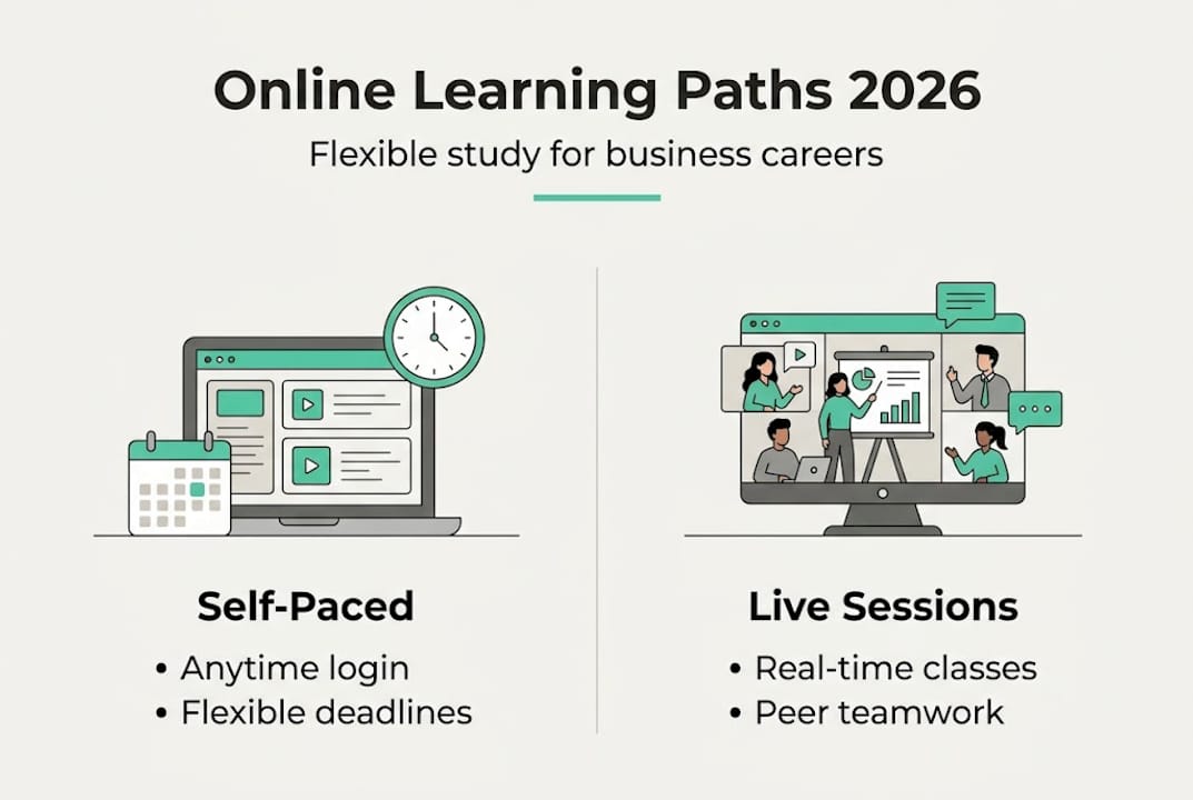 Infographic shows types of online programs
