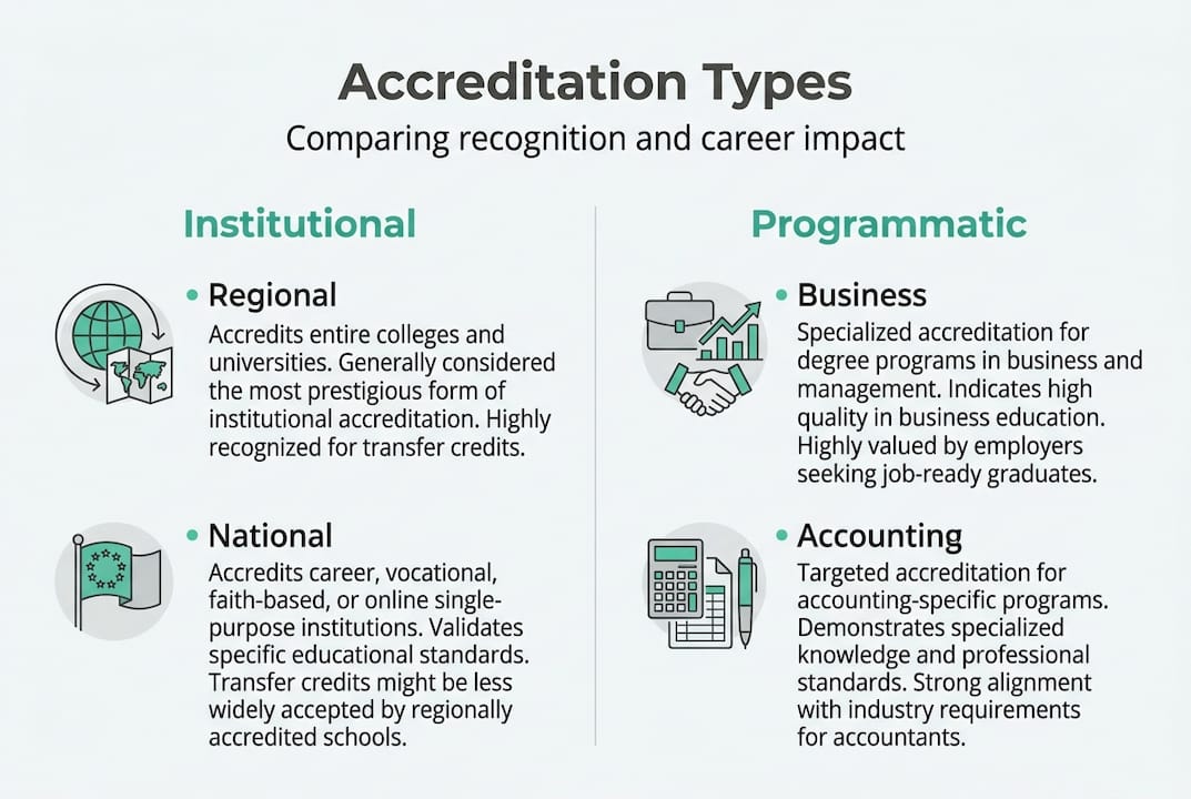 Infographic types of accreditation and impact