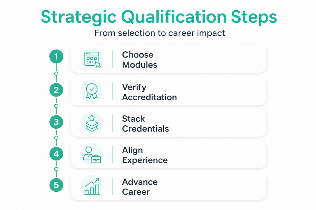 Infographic showing career qualification process steps