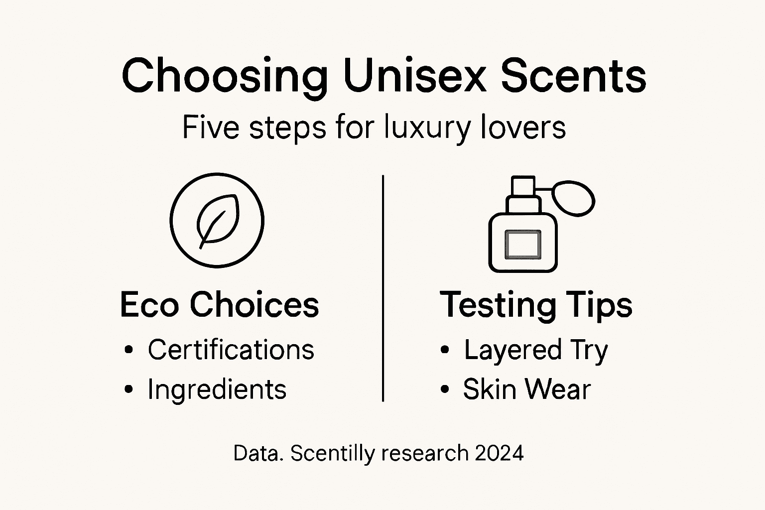 Infographic of unisex scent selection steps