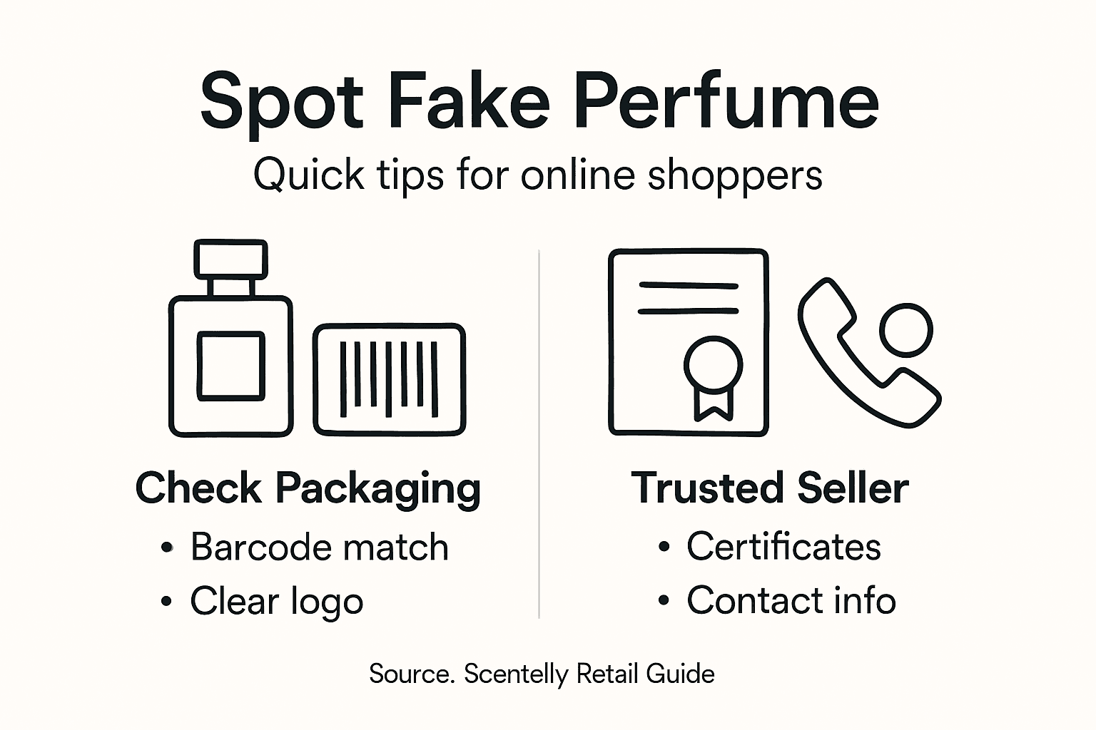 Infographic with perfume authenticity tips