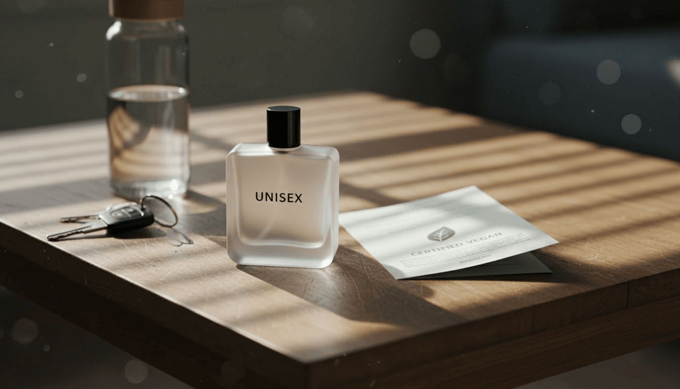 Unisex perfume bottle with eco details