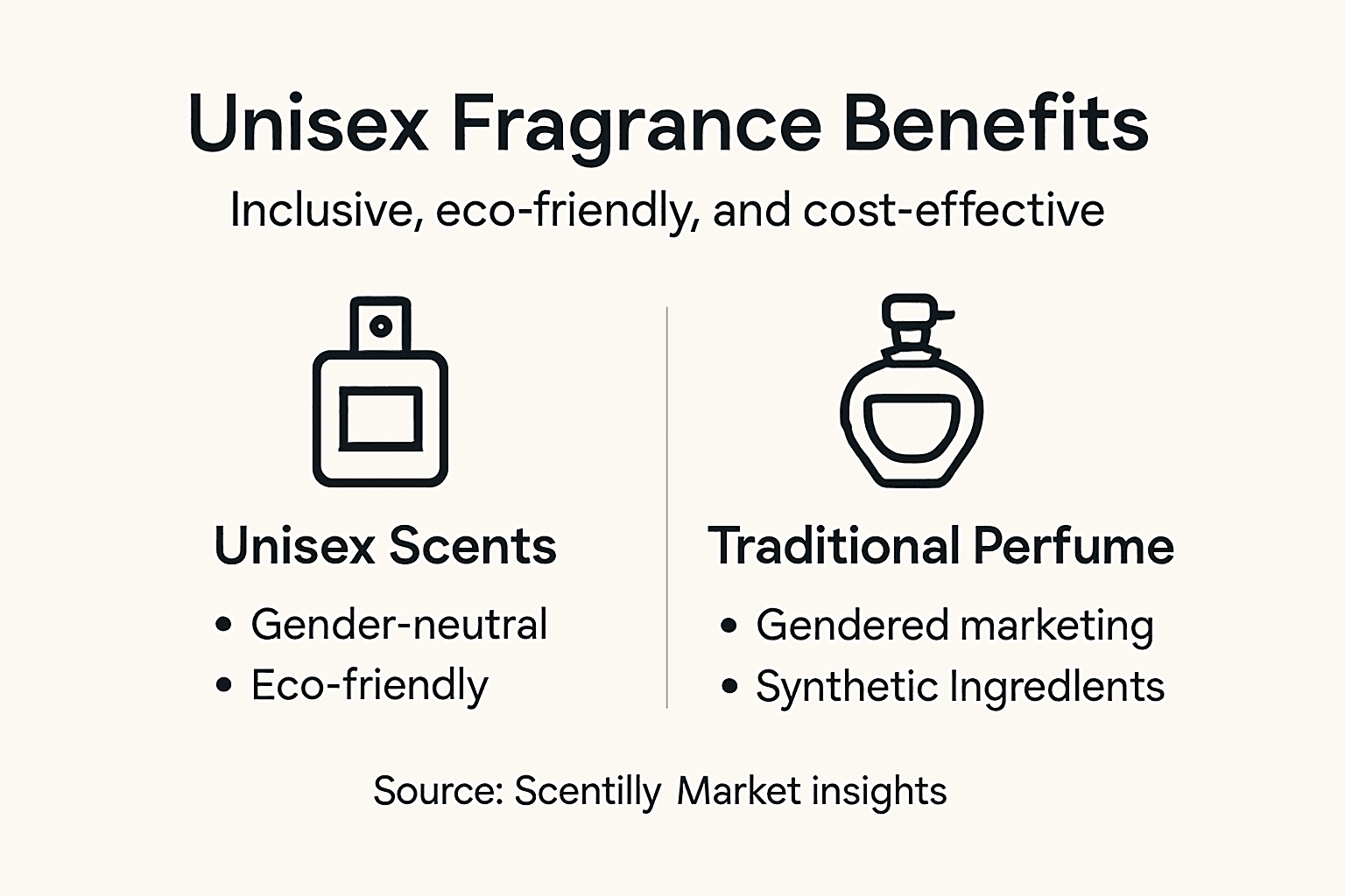 Infographic comparing unisex and traditional fragrances