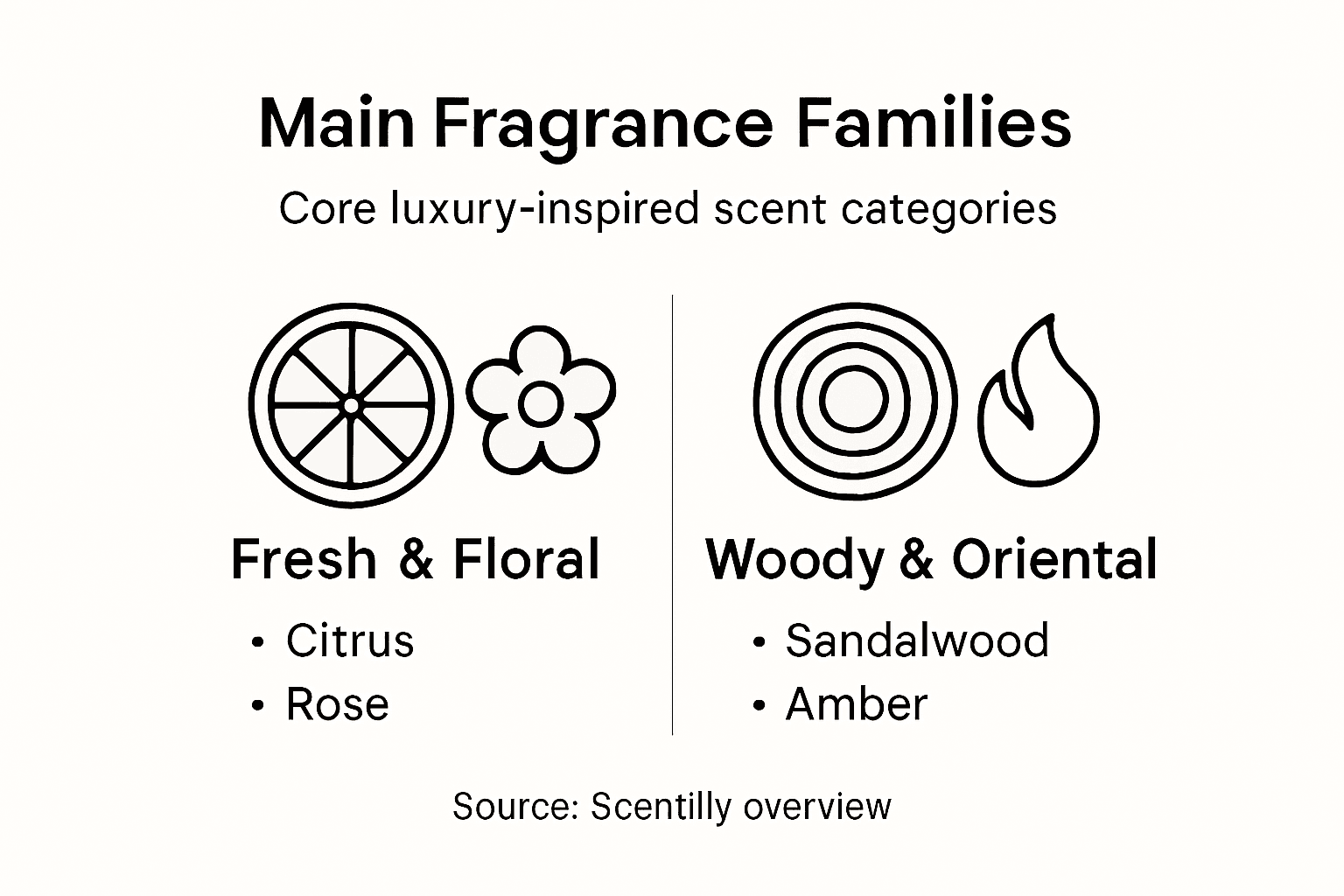 Infographic showing main fragrance families