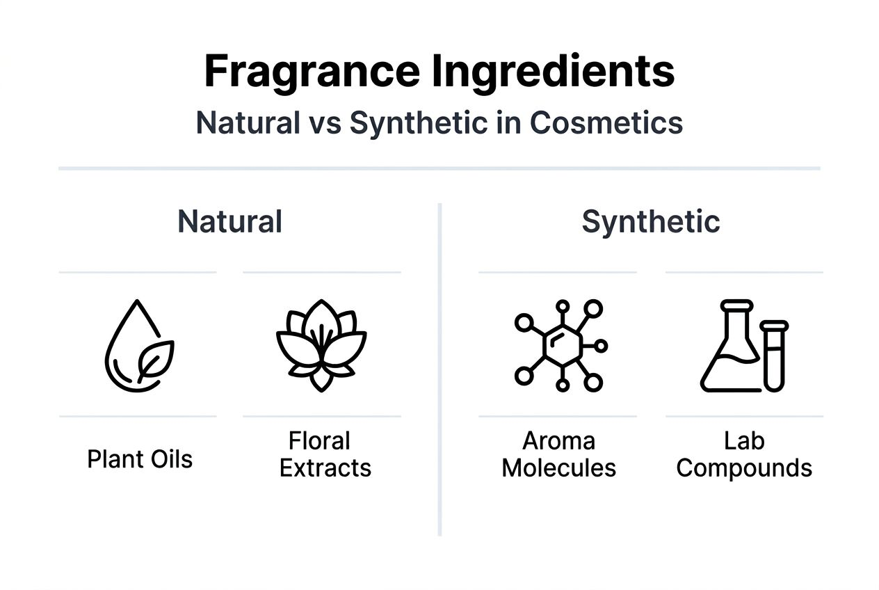 Infographic comparing natural and synthetic fragrance