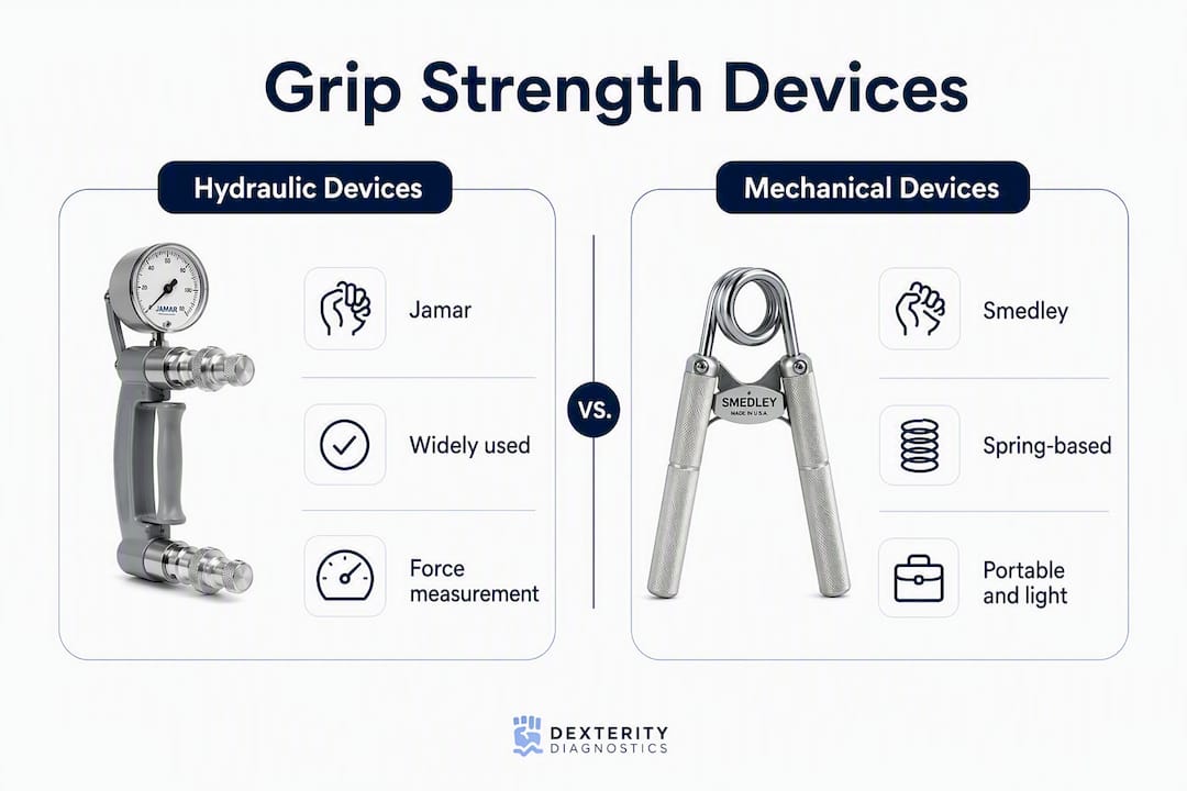 Infographic comparing hydraulic and mechanical grip devices