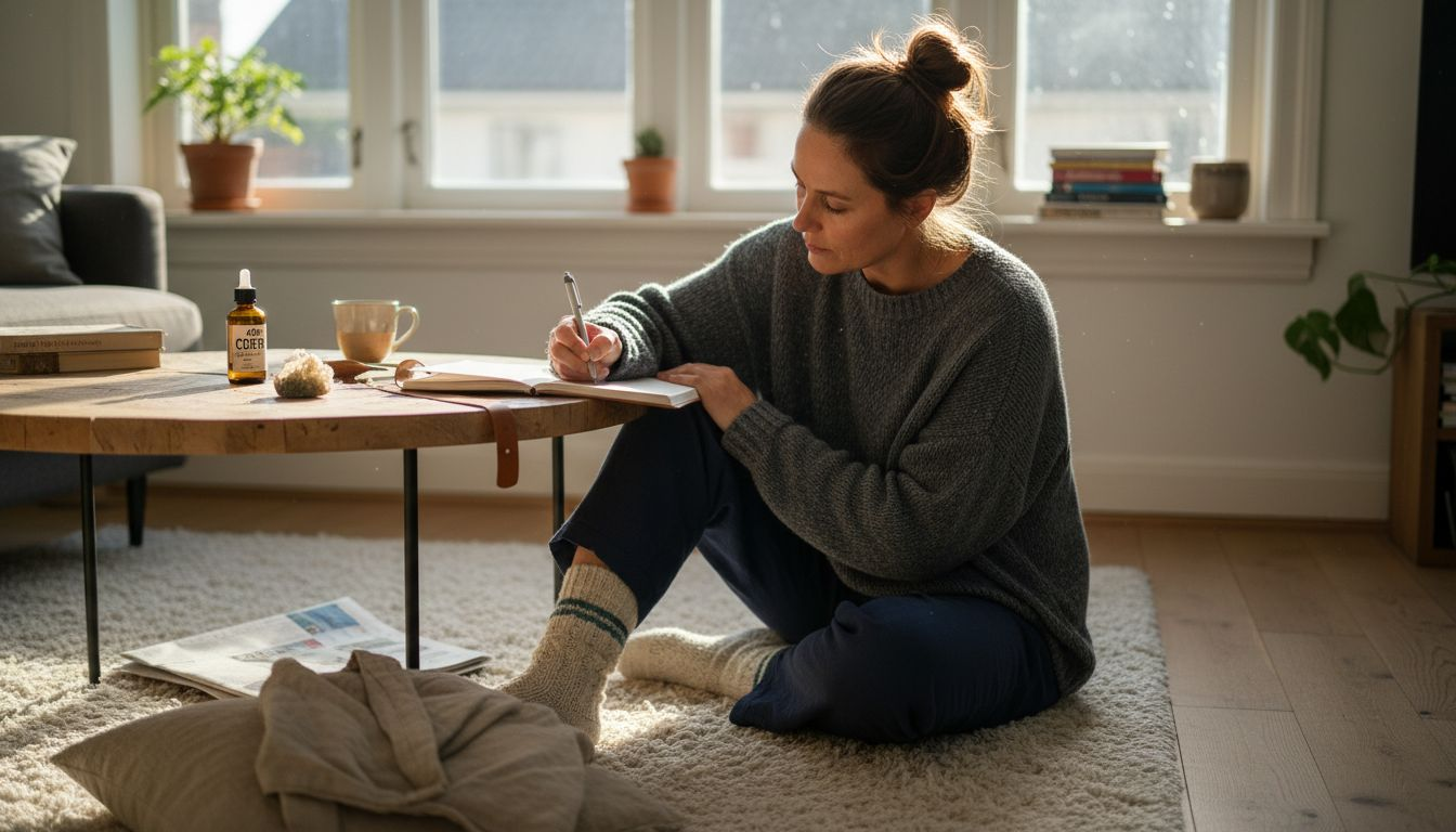 En kvinde fører dagbog over sine erfaringer med CBD-olie