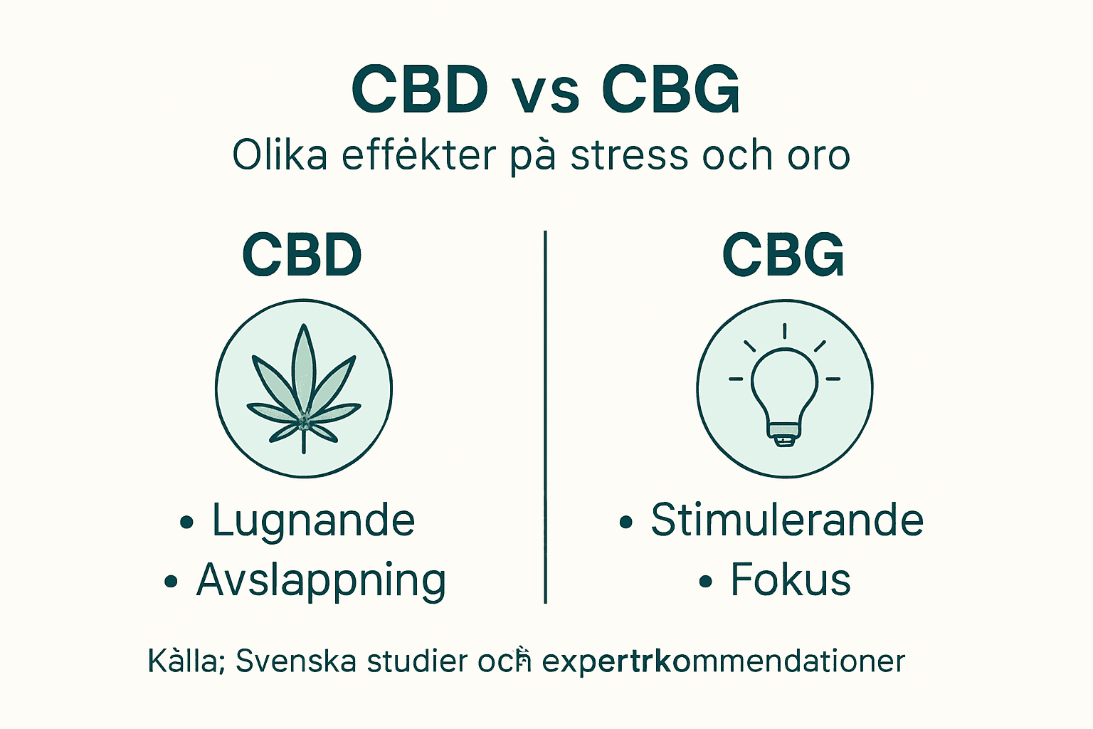 Grafisk översikt: Så påverkar CBD och CBG kroppen vid stress