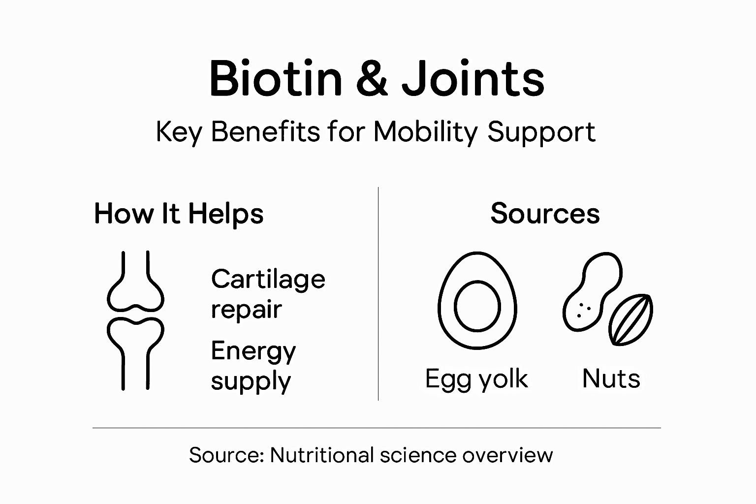 Infographic summarizing biotin joint support