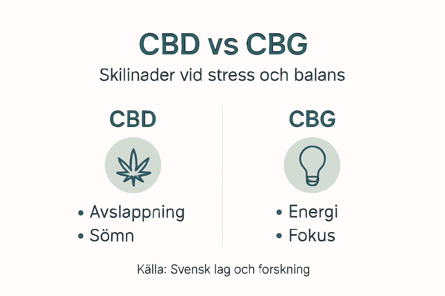 Så skiljer sig effekterna av CBD och CBG – en översikt i infografik