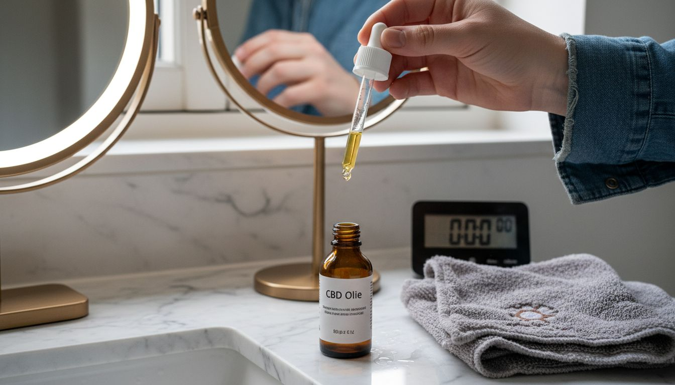 Hænder gør klar til at dosere CBD-produkter