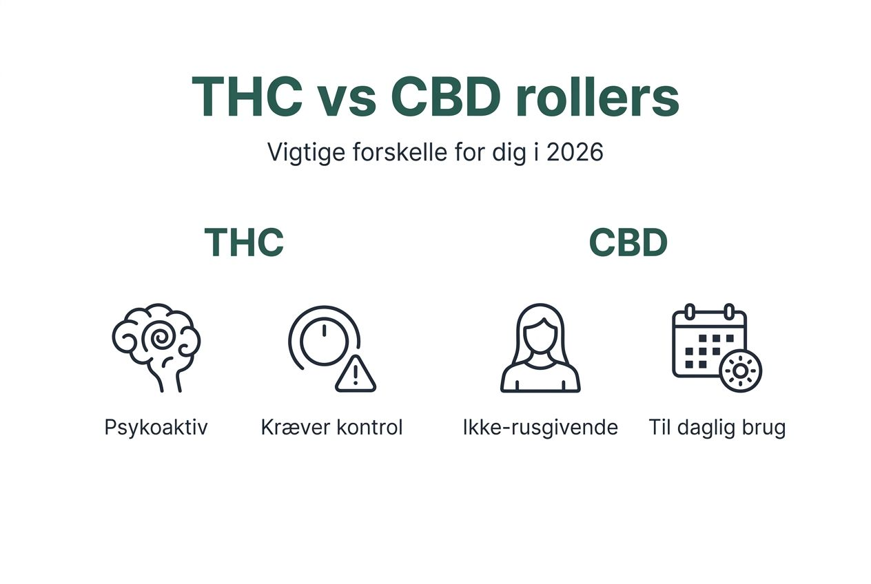 Infografik: Sådan adskiller THC og CBD sig – se forskellene på deres virkninger