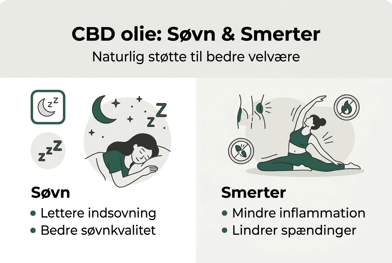 Visuel guide til brug af CBD-olie mod søvnproblemer og smerter