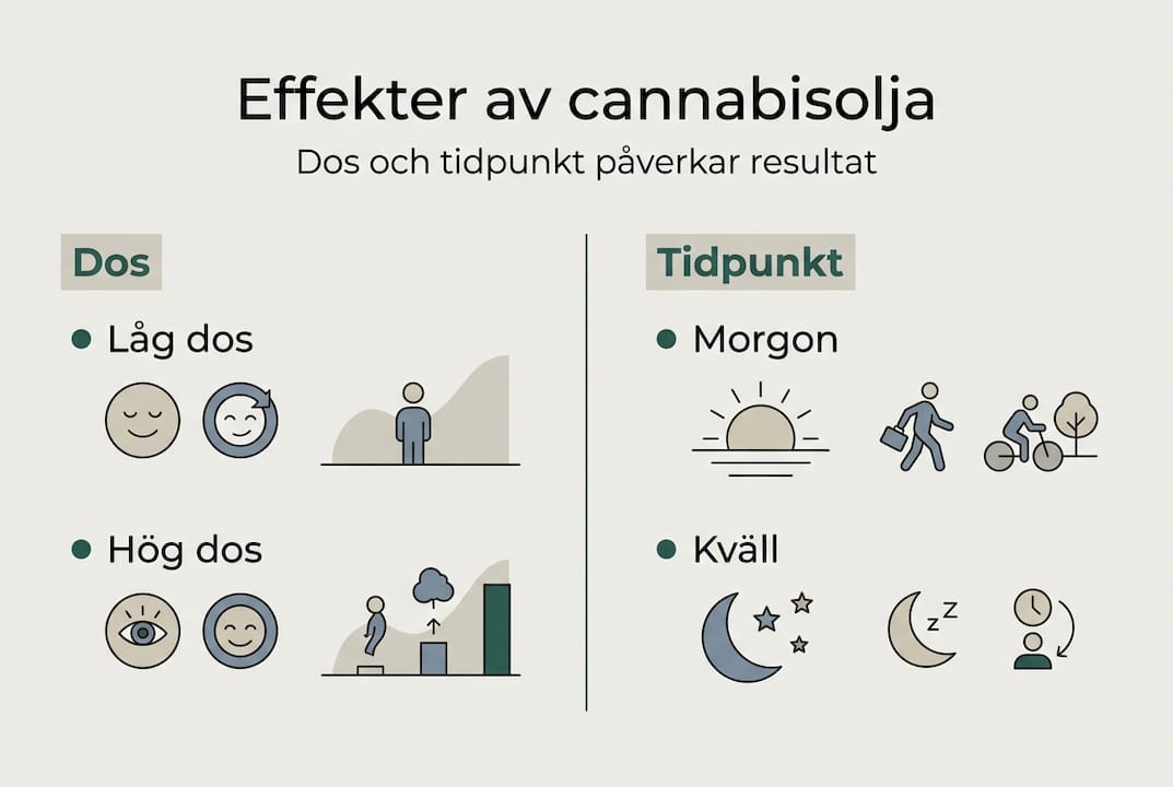 Grafisk guide till dosering och rätt tidpunkt för användning av cannabisolja