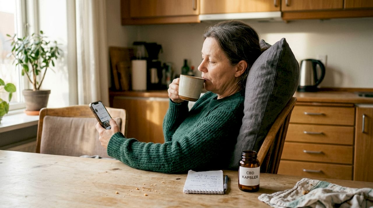 Kvinde nyder en rolig stund og finder afslapning med CBD mod stress
