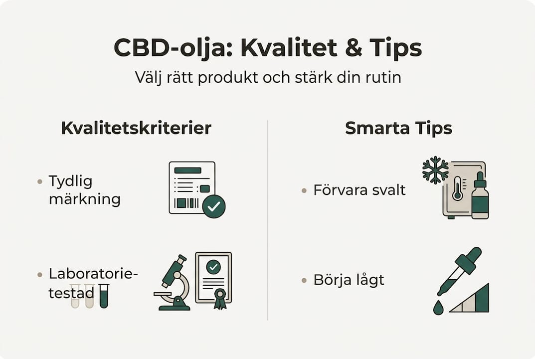 Infografik: Så känner du igen CBD-olja av hög kvalitet – experttips och viktiga saker att tänka på