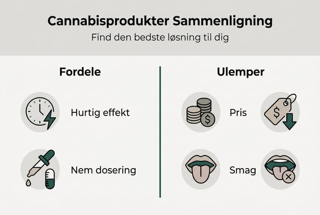 Grafisk oversigt: Hvad er plusser og minusser ved cannabisprodukter?