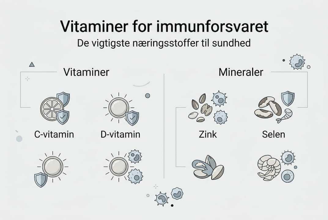 Grafisk overblik: Vigtige vitaminer og mineraler til et stærkt immunforsvar