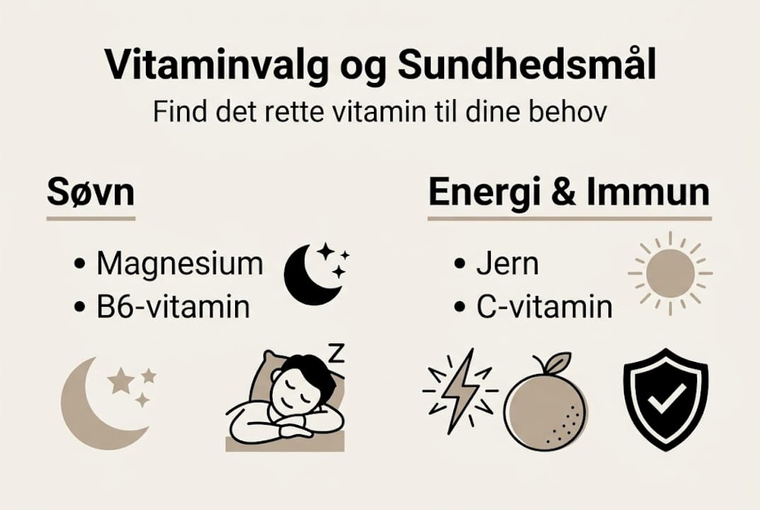 Få et nemt overblik over de bedste vitaminer til bedre søvn og mere energi med vores infographic