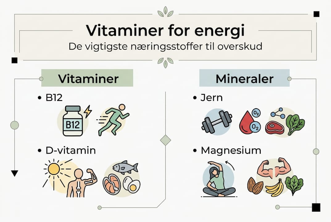 Oversigt: Vitaminer og mineraler, der giver dig mere energi