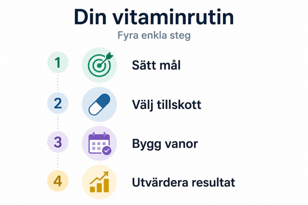 Så bygger du den perfekta vitaminrutinen – fyra steg i vår infografik