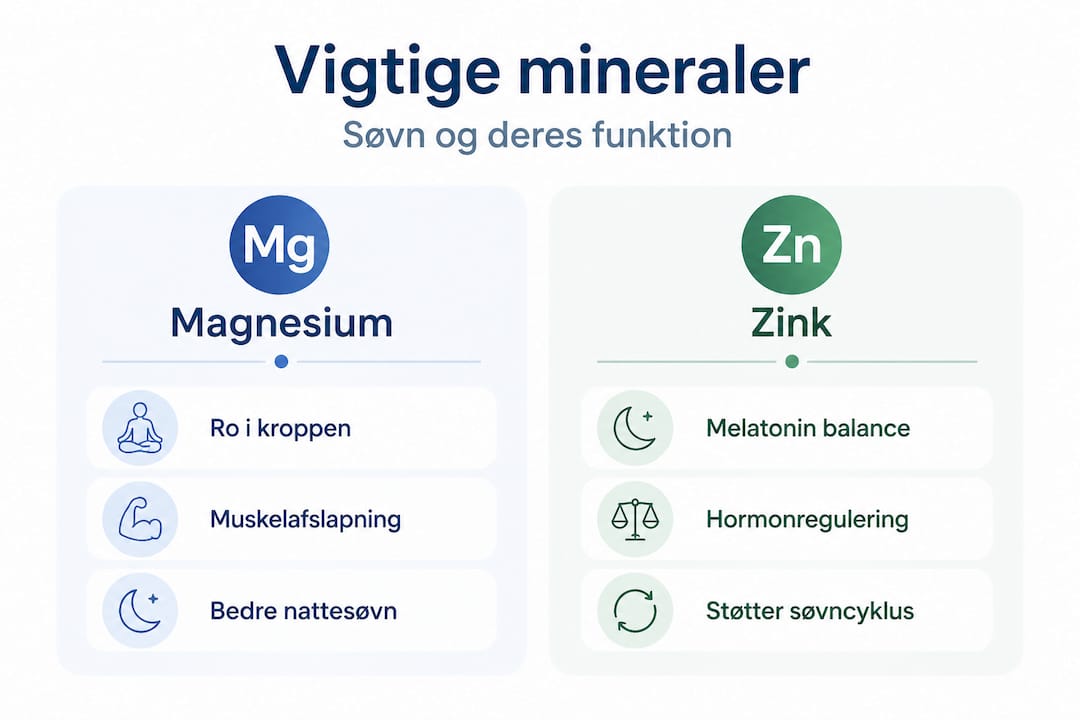 Grafisk oversigt: De vigtigste forskelle på magnesium og zink i forhold til søvn