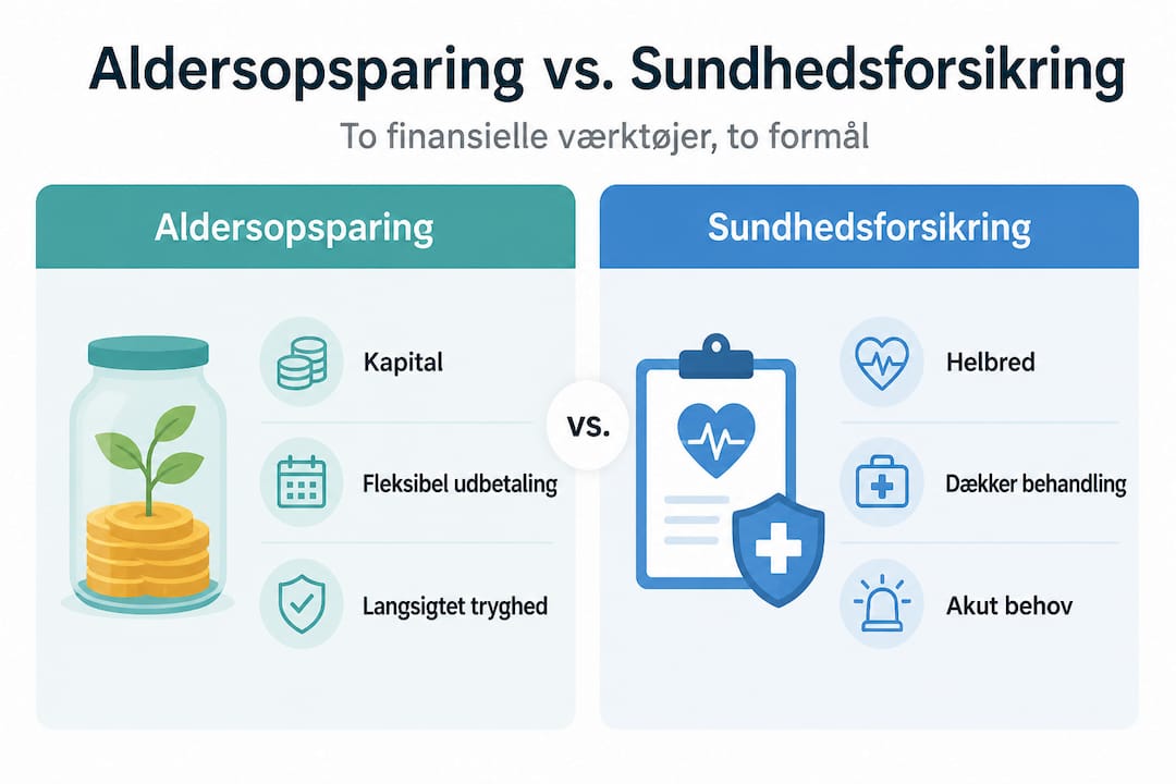 Se grafisk oversigt: Sådan adskiller aldersopsparing sig fra sundhedsforsikring