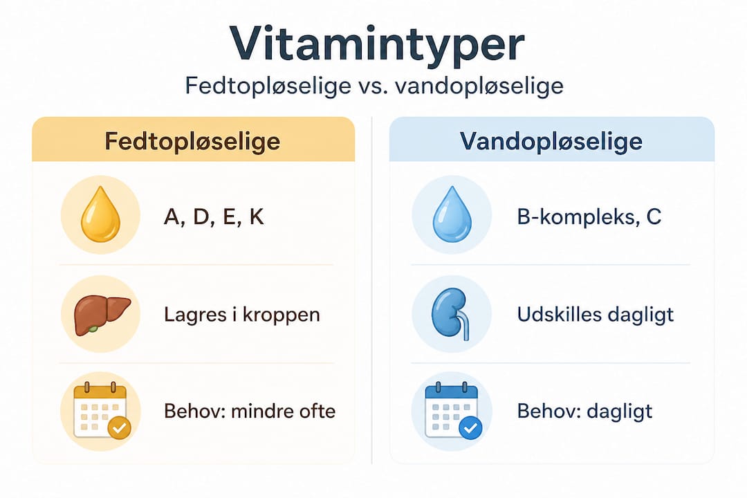 Grafisk oversigt: Sådan adskiller de forskellige vitamintyper sig fra hinanden