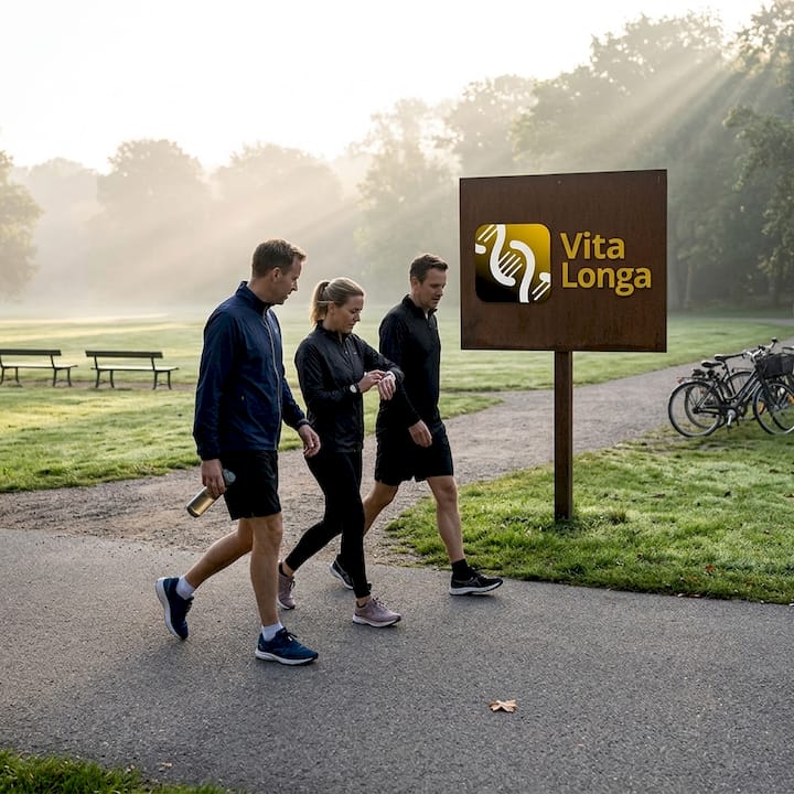 Tre voksne er ude og træne sammen i en dansk park