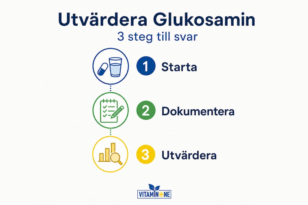 Grafisk guide: Tre smarta steg för att själv bedöma effekten av glukosamin